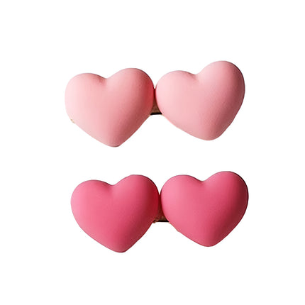 Cute Pink Hair Clips Set for Girls with Hearts Flowers and Bows Resin Hair Accessories