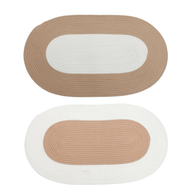 Cotton Floor Mat Oval Non Slip Carpet Household Soft Washable Rug for Bedroom