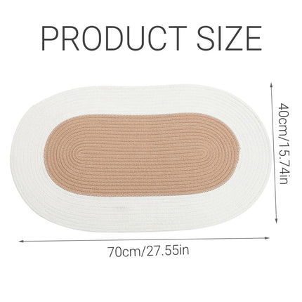 Cotton Floor Mat Oval Non Slip Carpet Household Soft Washable Rug for Bedroom