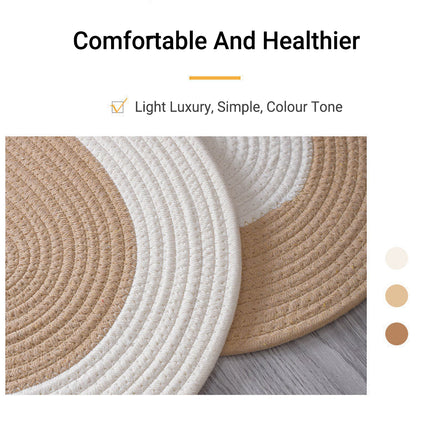 Cotton Floor Mat Oval Non Slip Carpet Household Soft Washable Rug for Bedroom