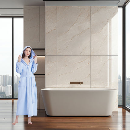 Hotel Cotton Waffle Bathrobe Quick Dry Absorbent Hooded Long Soft Unisex