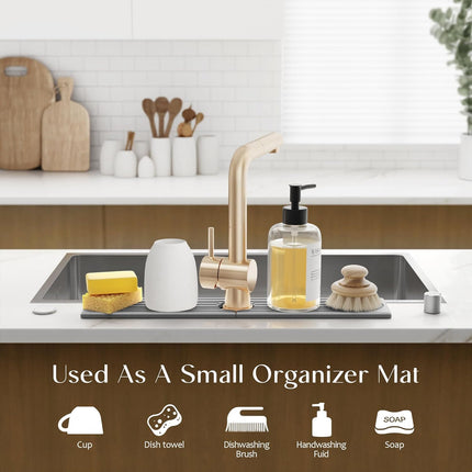 Diatomaceous Earth Faucet Mat Loop Groove Water Absorbent Quick Dry Non-Slip