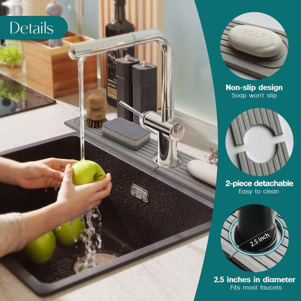 Diatomaceous Earth Faucet Mat Loop Groove Water Absorbent Quick Dry Non-Slip