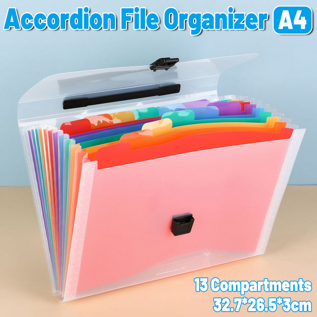 A4 Organ Folder Large Capacity Portable File Bag Colour Document Storage Office