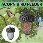 Black Acorn Bird Feeder Durable Antirust for Garden Yard Patio Decoration Use