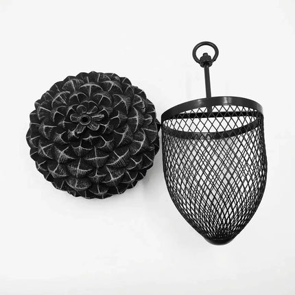 Black Acorn Bird Feeder Durable Antirust for Garden Yard Patio Decoration Use