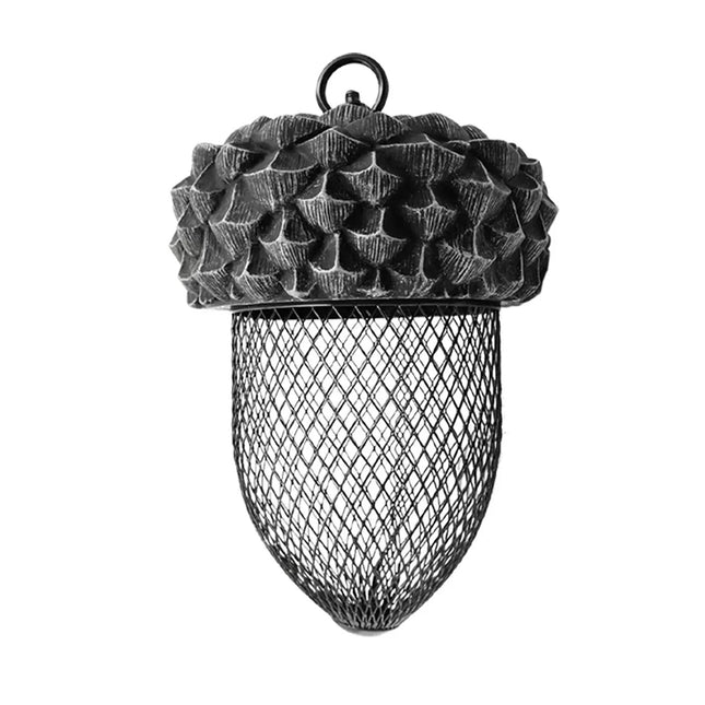 Black Acorn Bird Feeder Durable Antirust for Garden Yard Patio Decoration Use