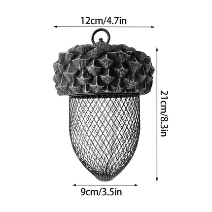Black Acorn Bird Feeder Durable Antirust for Garden Yard Patio Decoration Use