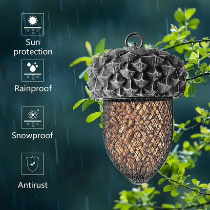 Black Acorn Bird Feeder Durable Antirust for Garden Yard Patio Decoration Use
