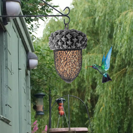 Black Acorn Bird Feeder Durable Antirust for Garden Yard Patio Decoration Use