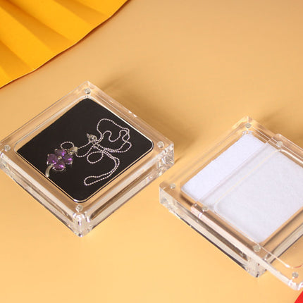 5PCS Acrylic Transparent Jewelry Display Case Necklace Earring Ring Bracelet