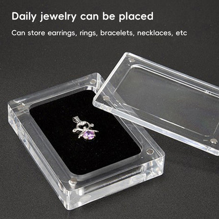 5PCS Acrylic Transparent Jewelry Display Case Necklace Earring Ring Bracelet