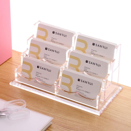 Acrylic Business Card Holder Desk Name Card Display Stand for Office Desk