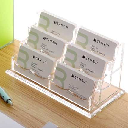 Acrylic Business Card Holder Desk Name Card Display Stand for Office Desk