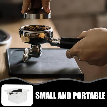 Coffee Knock Box Barista Dosing Station Clear Body Anti Slip Knock Bar Portable