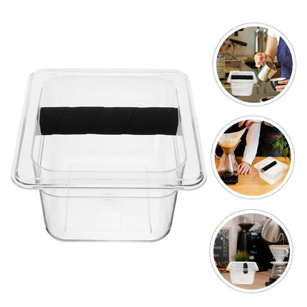 Coffee Knock Box Barista Dosing Station Clear Body Anti Slip Knock Bar Portable