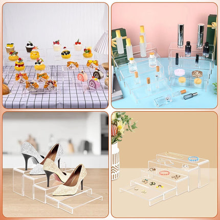 5PCS Clear Acrylic U-Shape Display Riser Set for Cake Cosmetics Retail Display