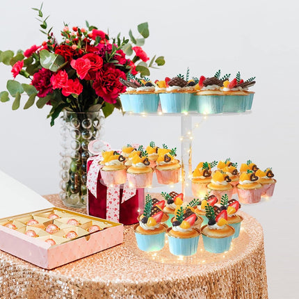 Acrylic Cake Display Stand 4PCS Multi Layer Clear Tiered Platter Wedding Party