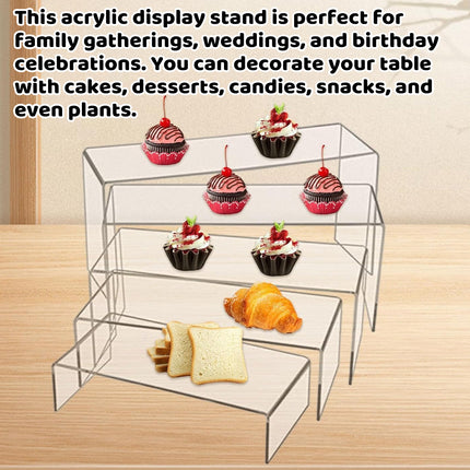 5PCS Clear Acrylic U-Shape Display Riser Set for Cake Cosmetics Retail Display