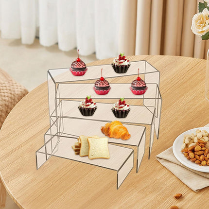 5PCS Clear Acrylic U-Shape Display Riser Set for Cake Cosmetics Retail Display