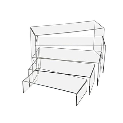 5PCS Clear Acrylic U-Shape Display Riser Set for Cake Cosmetics Retail Display