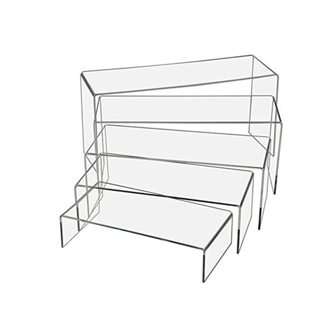 5PCS Clear Acrylic U-Shape Display Riser Set for Cake Cosmetics Retail Display