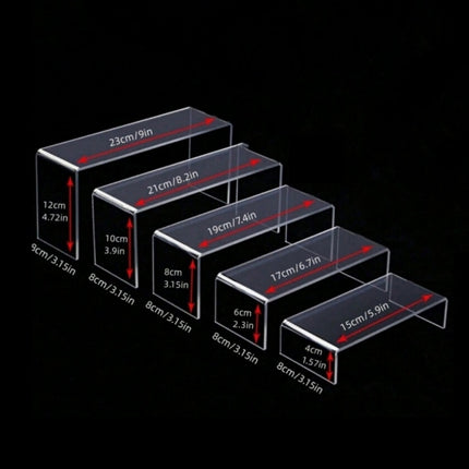 5PCS Clear Acrylic U-Shape Display Riser Set for Cake Cosmetics Retail Display