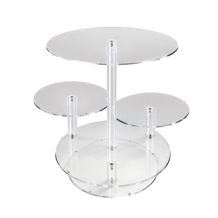 Acrylic Cake Display Stand 4PCS Multi Layer Clear Tiered Platter Wedding Party