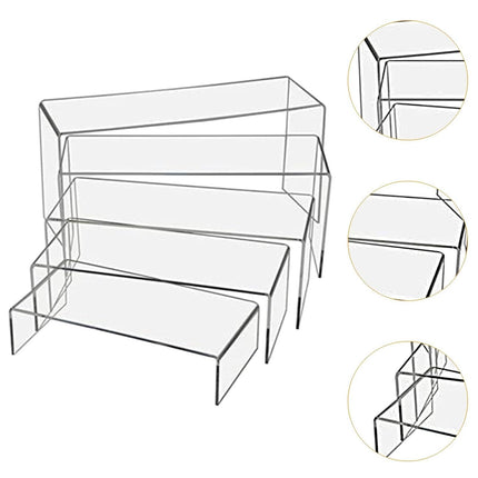 5PCS Clear Acrylic U-Shape Display Riser Set for Cake Cosmetics Retail Display