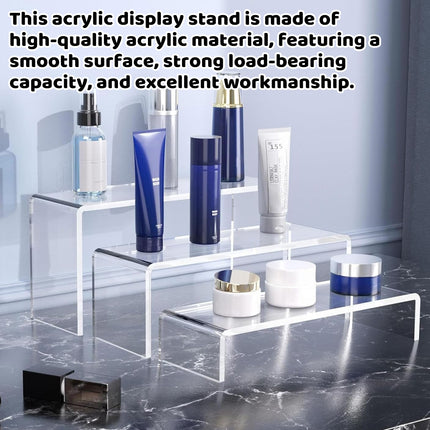 5PCS Clear Acrylic U-Shape Display Riser Set for Cake Cosmetics Retail Display