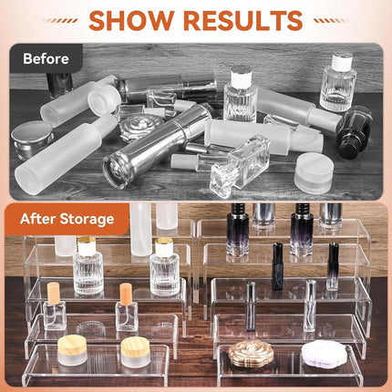 5PCS Clear Acrylic U-Shape Display Riser Set for Cake Cosmetics Retail Display