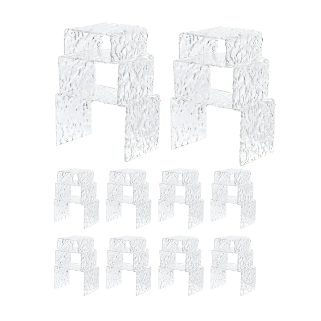 10 Sets Clear Acrylic Dessert Fruit Display Stand Party Wedding Bakery Shop Use