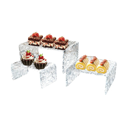 10 Sets Clear Acrylic Dessert Fruit Display Stand Party Wedding Bakery Shop Use