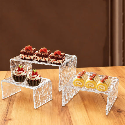 10 Sets Clear Acrylic Dessert Fruit Display Stand Party Wedding Bakery Shop Use