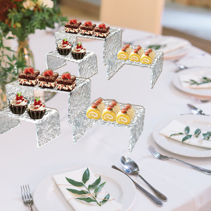 10 Sets Clear Acrylic Dessert Fruit Display Stand Party Wedding Bakery Shop Use