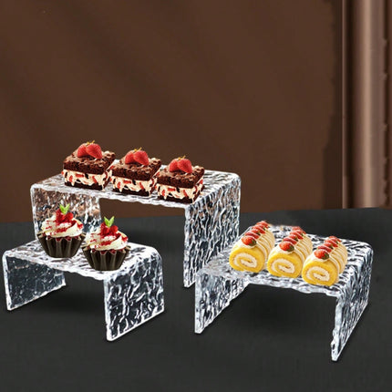 10 Sets Clear Acrylic Dessert Fruit Display Stand Party Wedding Bakery Shop Use