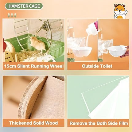 Acrylic Hamster Cage Breathable Transparent Pet Home Decor Easy Separation