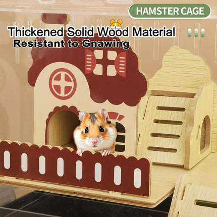 Acrylic Hamster Cage Breathable Transparent Pet Home Decor Easy Separation
