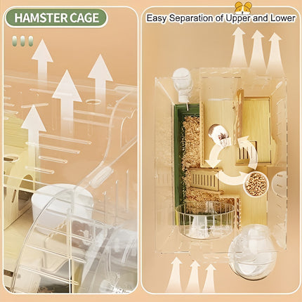 Acrylic Hamster Cage Breathable Transparent Pet Home Decor Easy Separation