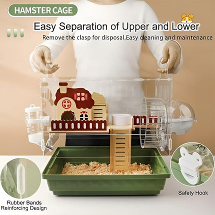Acrylic Hamster Cage Breathable Transparent Pet Home Decor Easy Separation