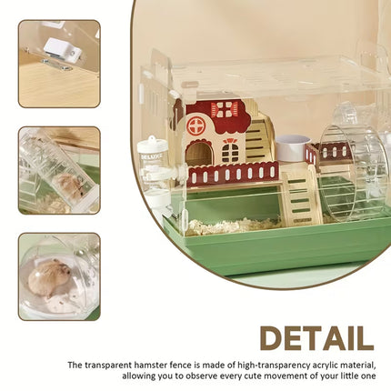Acrylic Hamster Cage Breathable Transparent Pet Home Decor Easy Separation