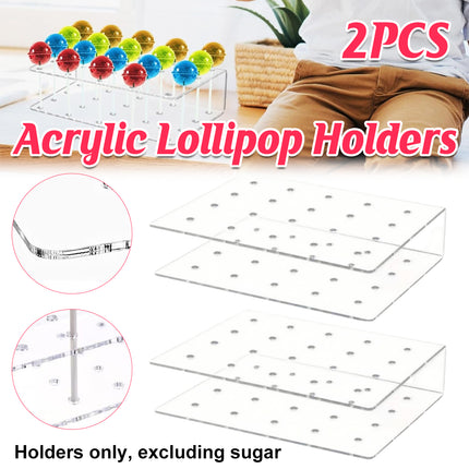 2PCS Acrylic Lollipop Display Stand 20 Holes Clear Candy Rack for Party Shop