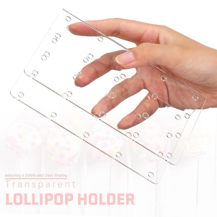 2PCS Acrylic Lollipop Display Stand 20 Holes Clear Candy Rack for Party Shop