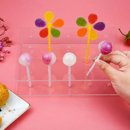 2PCS Acrylic Lollipop Display Stand 20 Holes Clear Candy Rack for Party Shop