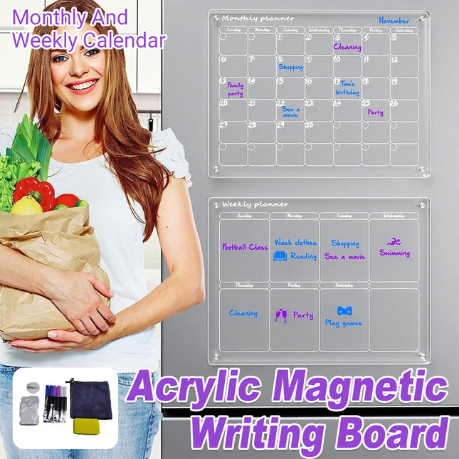 Magnetic Writing Board Transparent Memo Board Reusable Note Board Durable