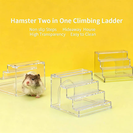 Clear Acrylic Hamster Hideout Anti Slip Habitat Decoration Toy Easy to Clean