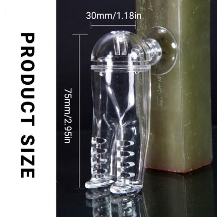 Acrylic Pants-Shape Fish Feeder 3x7.5cm Clear Durable for Aquarium Fish Tank Use