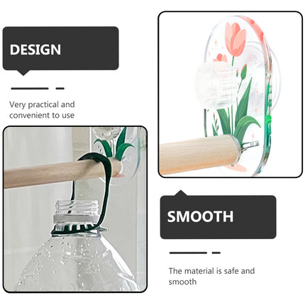 Parrot Acrylic Suction Cup Perch Pet Toy Non Slip for Small Medium Parrots