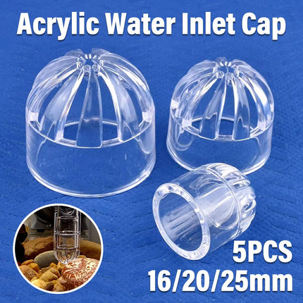 Clear Acrylic Aquarium Inlet Cap Strainer Guard 5 Pack