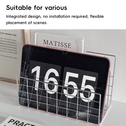 Minimalist Desktop Book Holder Metal Book Rack Organizer Home Office Desk Use